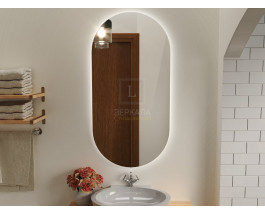 Зеркало в форме капсулы для ванной комнаты с подсветкой Бикардо 80х110 см